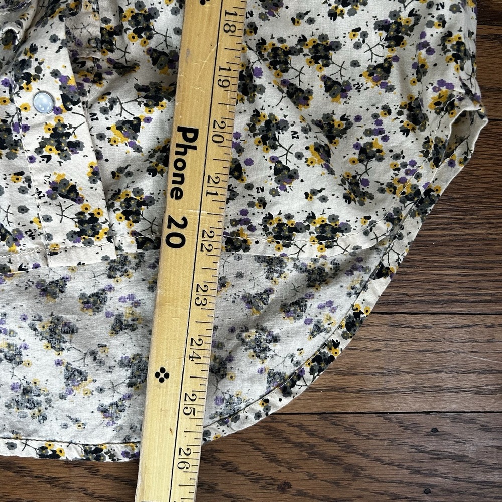 zadig voltaire Blouse Floral Ruffle Shirt Snap Button Size XS - Picture 9 of 9